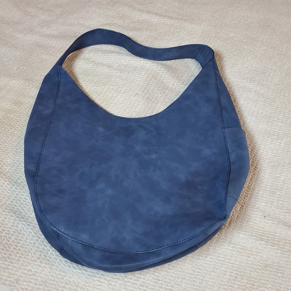 Charleston Bags‎ Faux Suede Shoulder Bag Satchel Blue Boho Lightweight Travel